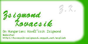 zsigmond kovacsik business card